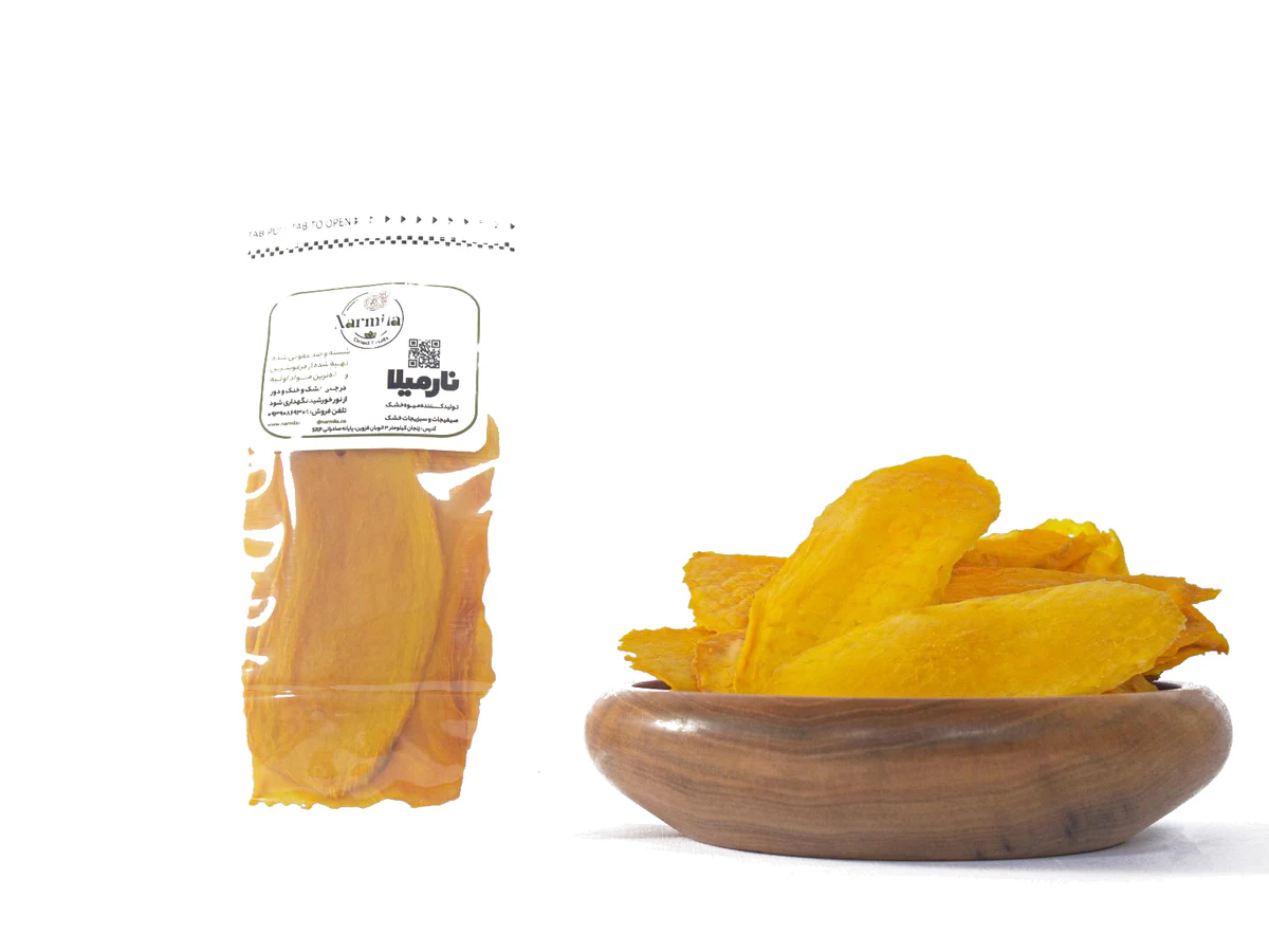 Narmila premium dried mango with its packaging
